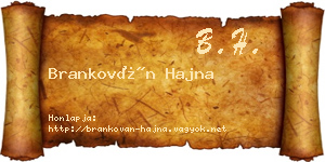 Brankován Hajna névjegykártya